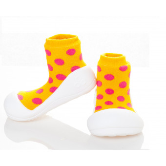 Babyschoenen.PolkaDot.Geel.01