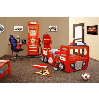 Fire Truck kinder auto bed incl matras