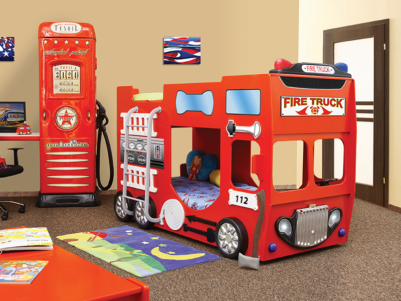stapelbed fire truck kinder auto bed incl matras